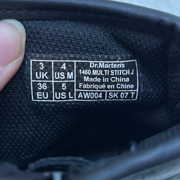 Dr. Martens 1460 Multi Stitch J Combat Boot Womens 5 Black Leather - Picture 8 of 8